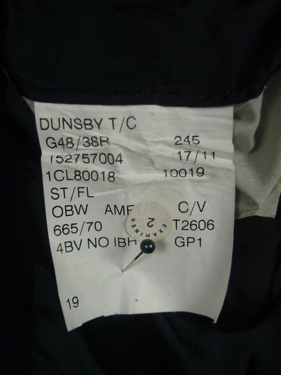 25/1054 immaculate vintage austin reed navy blue double breasted full-length wool overcoat 40 regular