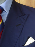 25/1047 vintage bespoke tailored navy blue wool & mohair d/b blazer w/ services buttons 42 regular