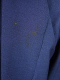 25/1047 vintage bespoke tailored navy blue wool & mohair d/b blazer w/ services buttons 42 regular
