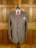 25/1055 fabulous 1958 huntsman & sons savile row bespoke brown wp check 3-piece worsted twill suit 38-39 long
