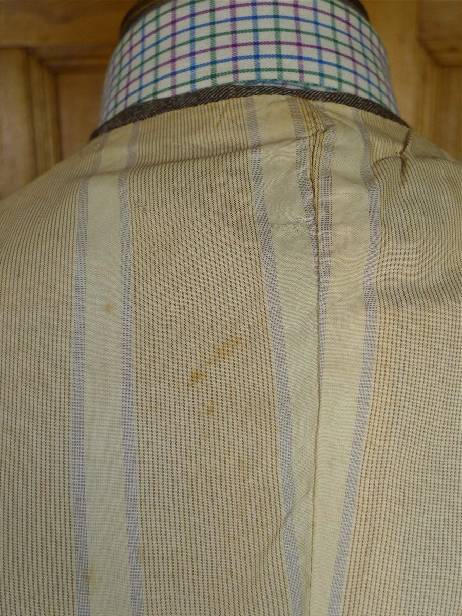 25/1055 fabulous 1958 huntsman & sons savile row bespoke brown wp check 3-piece worsted twill suit 38-39 long