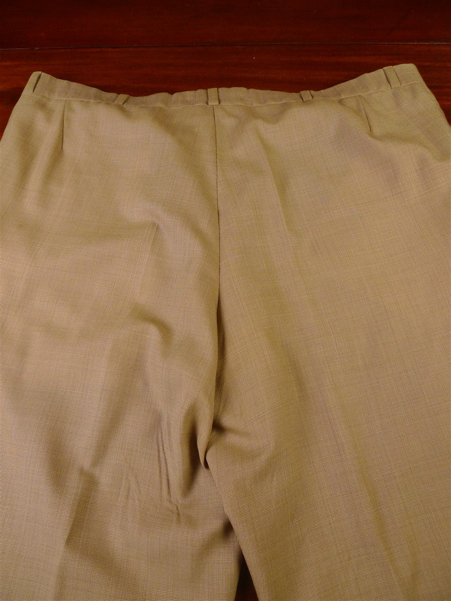 25/1056 dege & skinner 2009 savile row bespoke tan beige worsted suit w/ horn buttons 45 regular to long