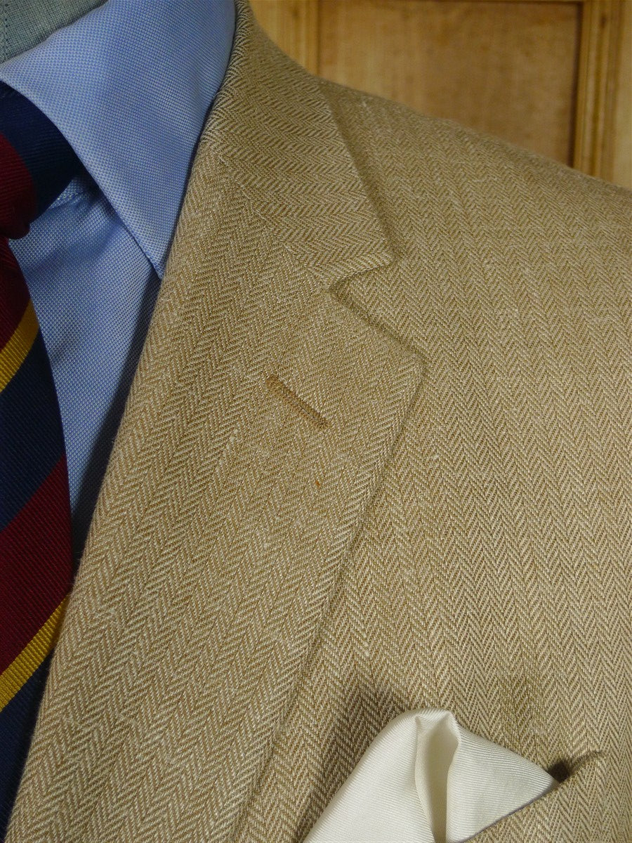 25/1044 immaculate gieves & hawkes savile row wool silk & linen beige blazer sports jacket 42 short