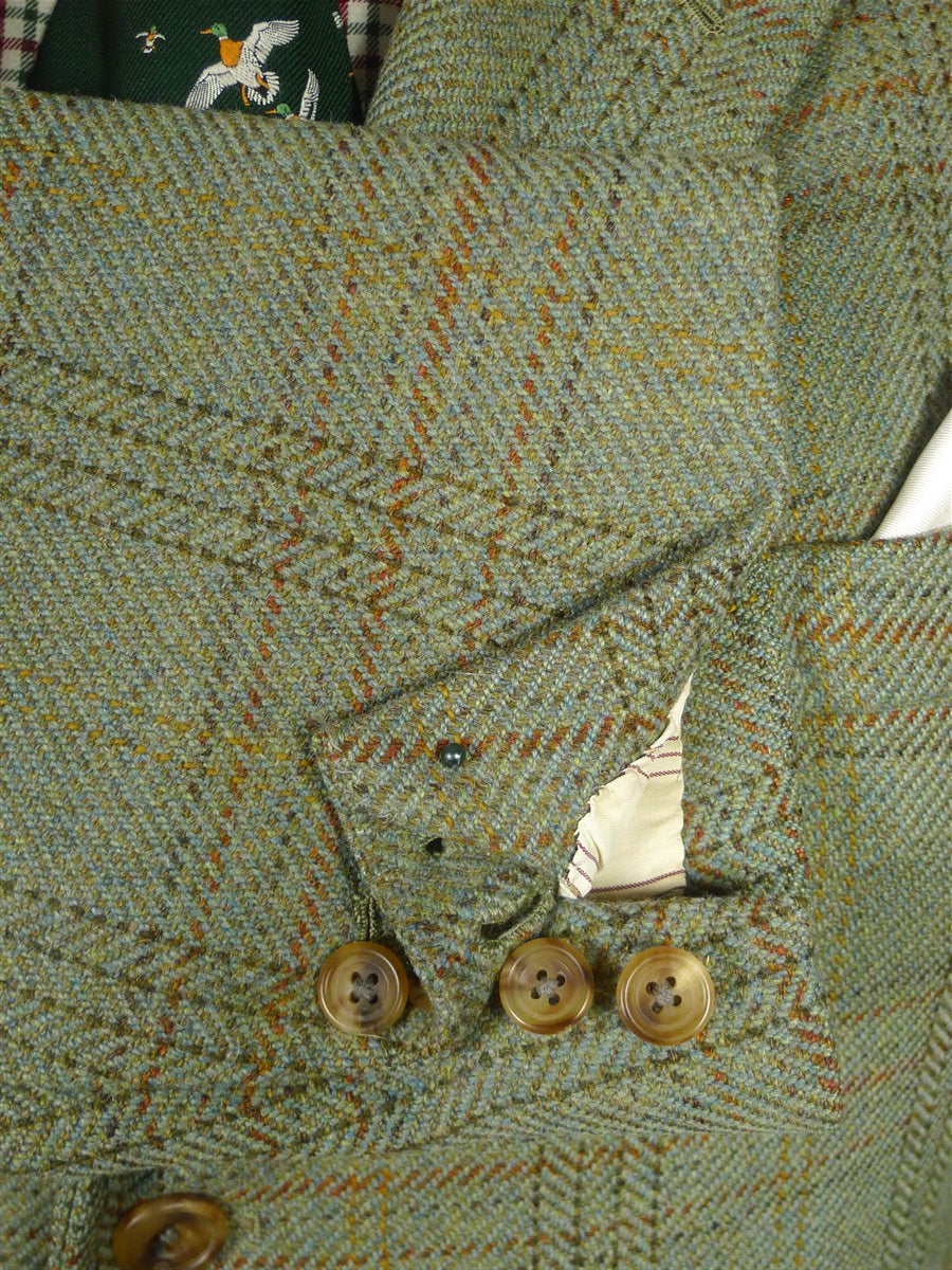 25/1058 exceptional 2005 anderson & sheppard savile row bespoke heavyweight green wp check tweed shooting suit w/ breeks 44-45 regular