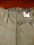 25/1058 exceptional 2005 anderson & sheppard savile row bespoke heavyweight green wp check tweed shooting suit w/ breeks 44-45 regular