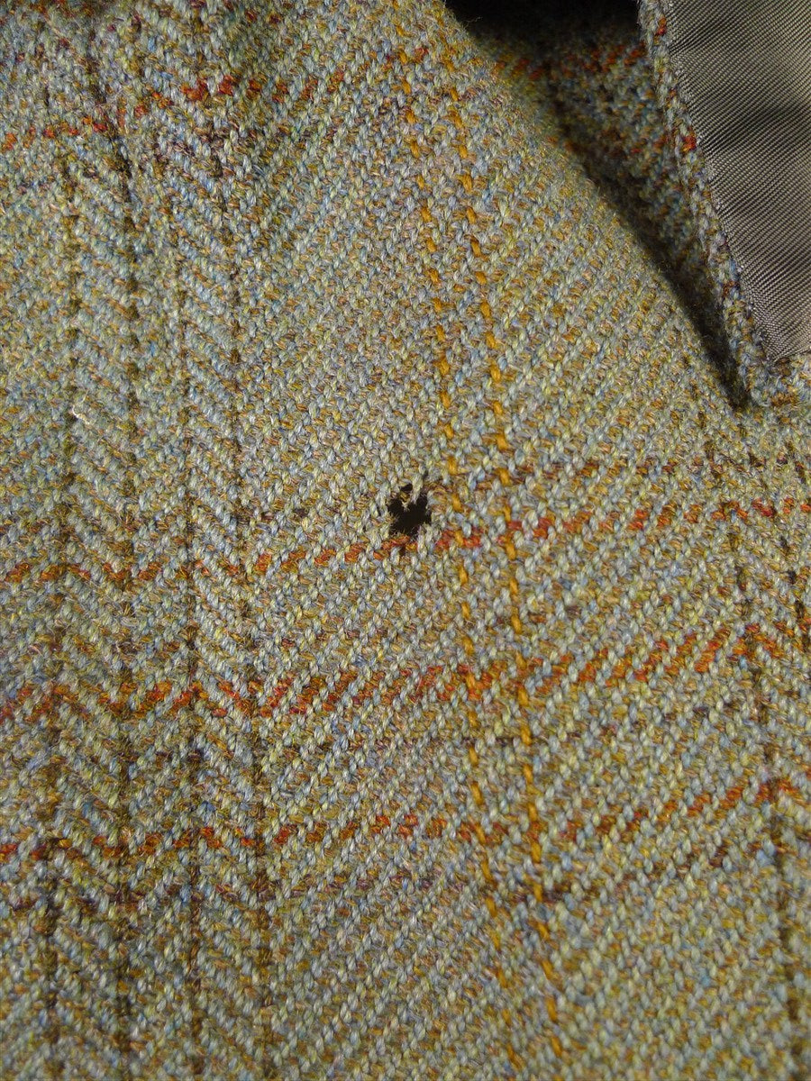 25/1058 exceptional 2005 anderson & sheppard savile row bespoke heavyweight green wp check tweed shooting suit w/ breeks 44-45 regular