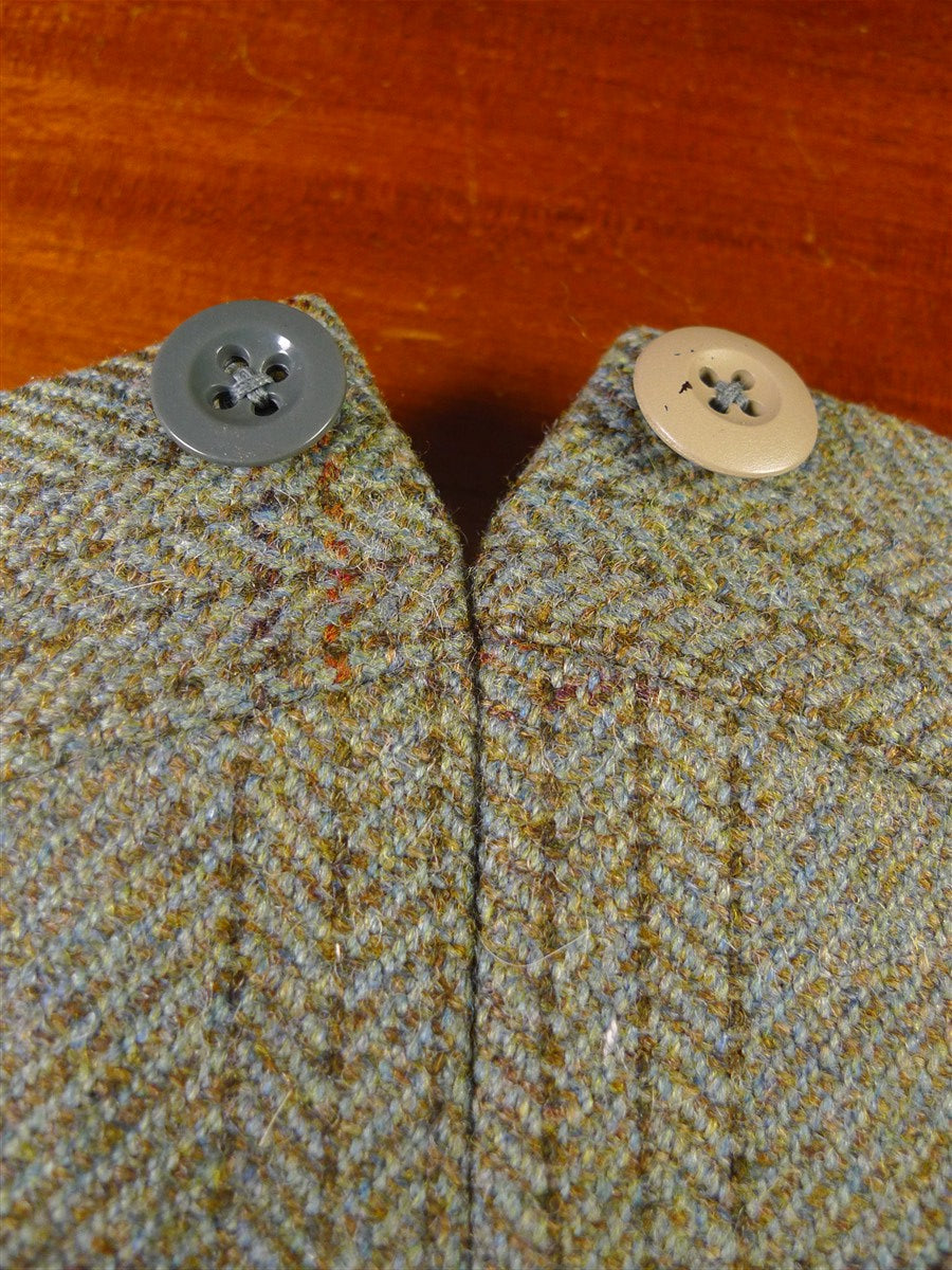 25/1058 exceptional 2005 anderson & sheppard savile row bespoke heavyweight green wp check tweed shooting suit w/ breeks 44-45 regular