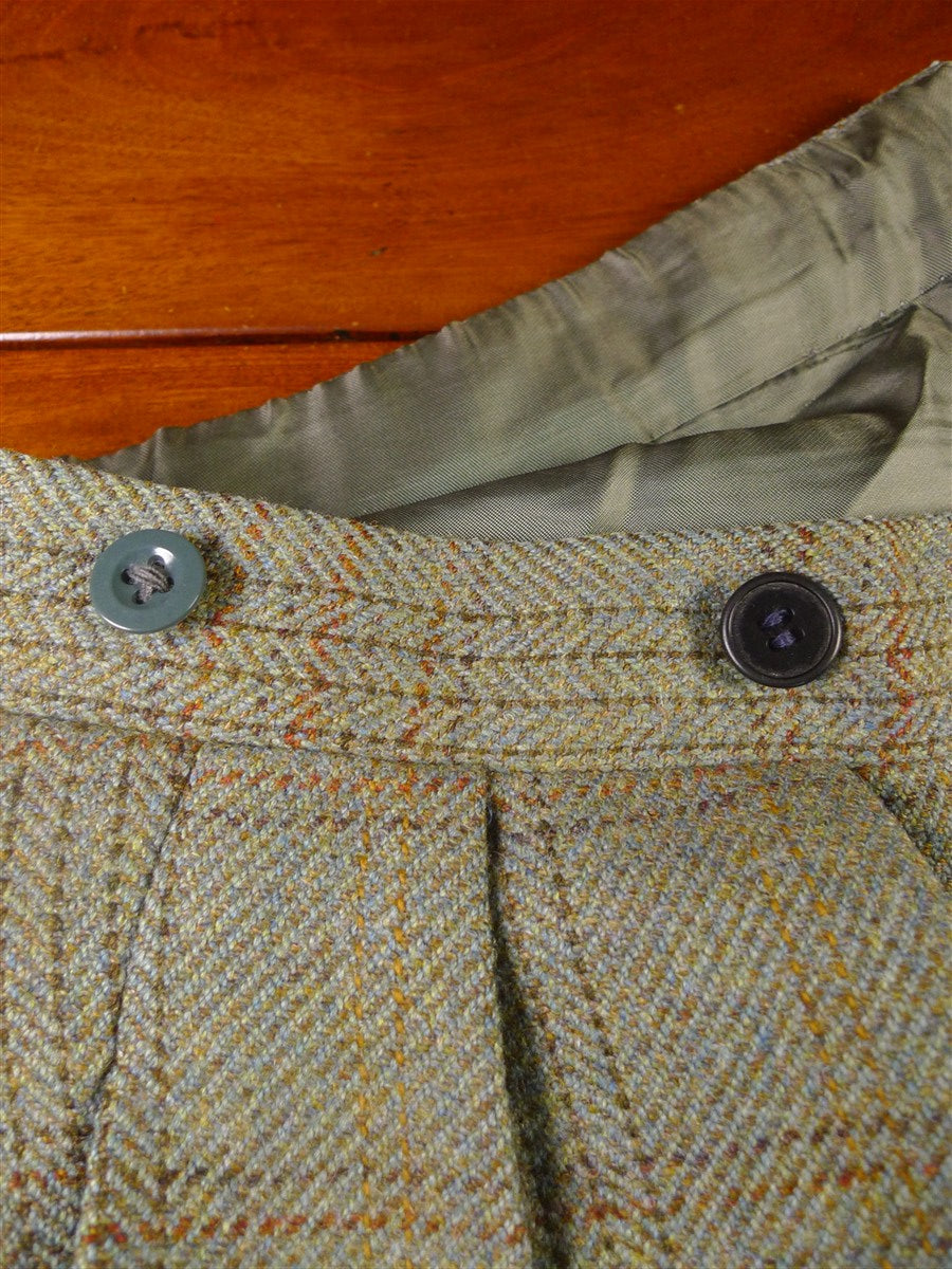 25/1058 exceptional 2005 anderson & sheppard savile row bespoke heavyweight green wp check tweed shooting suit w/ breeks 44-45 regular