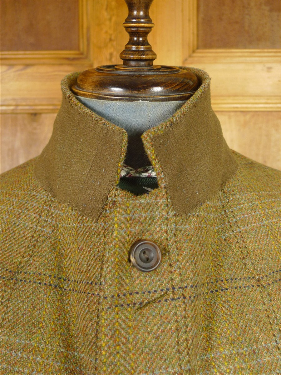 25/1059 exceptional 2005 anderson & sheppard savile row bespoke heavyweight brown wp check tweed shooting suit w/ breeks 43-44 regular