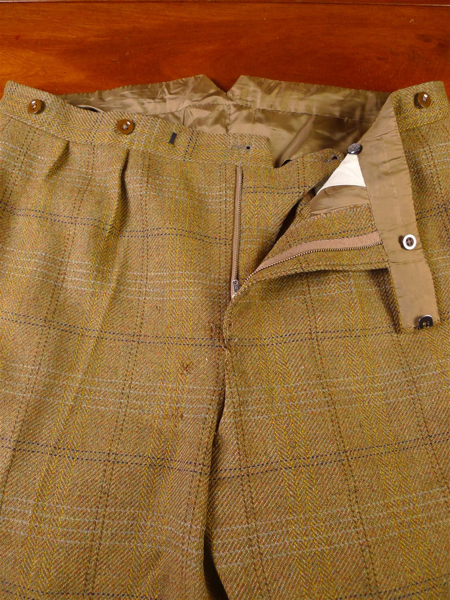 25/1059 exceptional 2005 anderson & sheppard savile row bespoke heavyweight brown wp check tweed shooting suit w/ breeks 43-44 regular