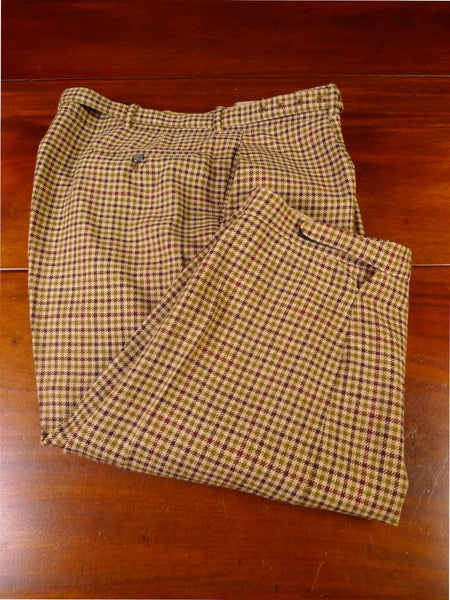 25/1041 fabulous vintage anderson & sheppard savile row bespoke heavyweight gun check tweed breeks 38