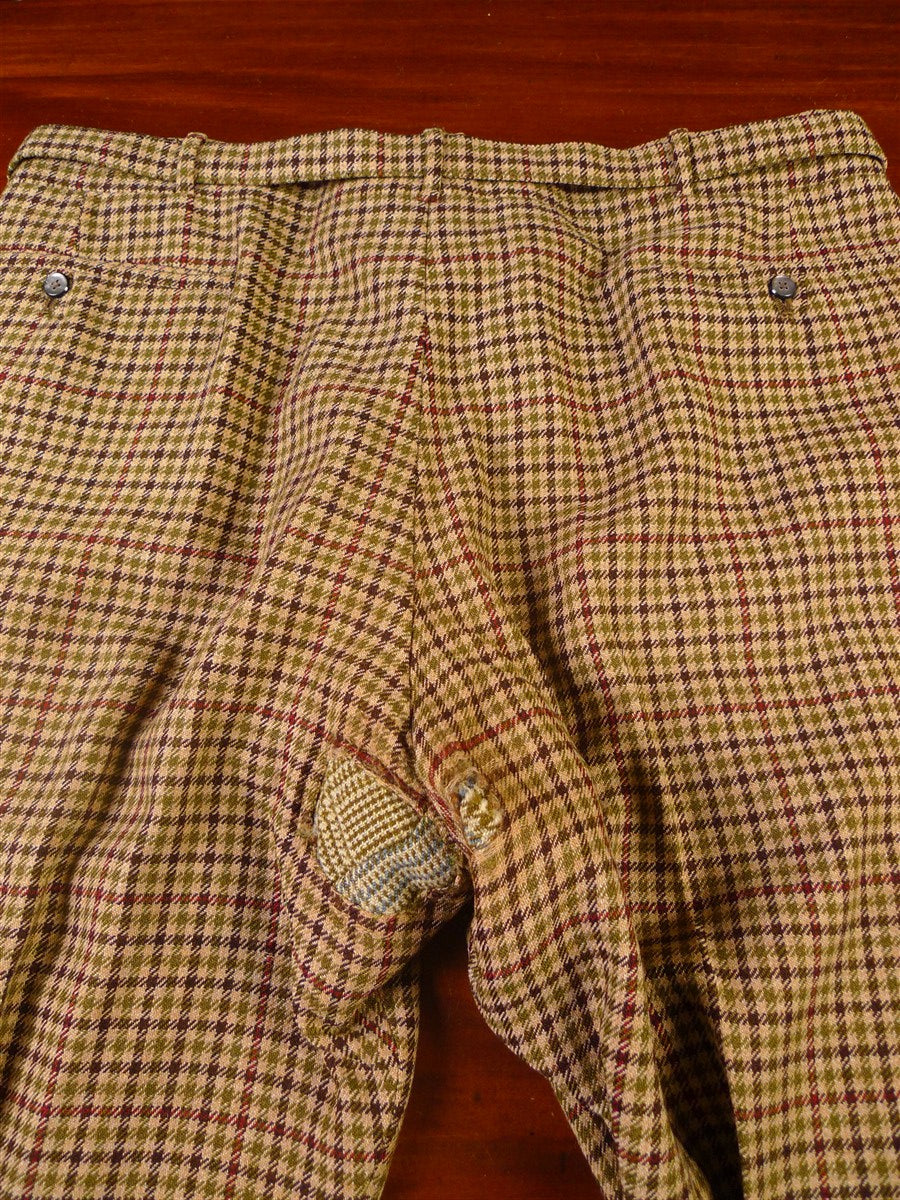 25/1041 fabulous vintage anderson & sheppard savile row bespoke heavyweight gun check tweed breeks 38