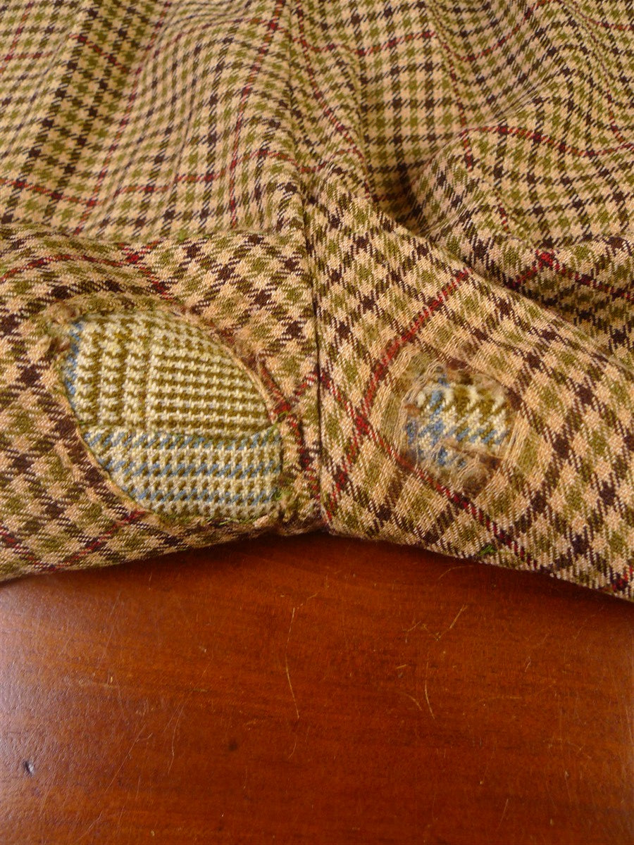 25/1041 fabulous vintage anderson & sheppard savile row bespoke heavyweight gun check tweed breeks 38