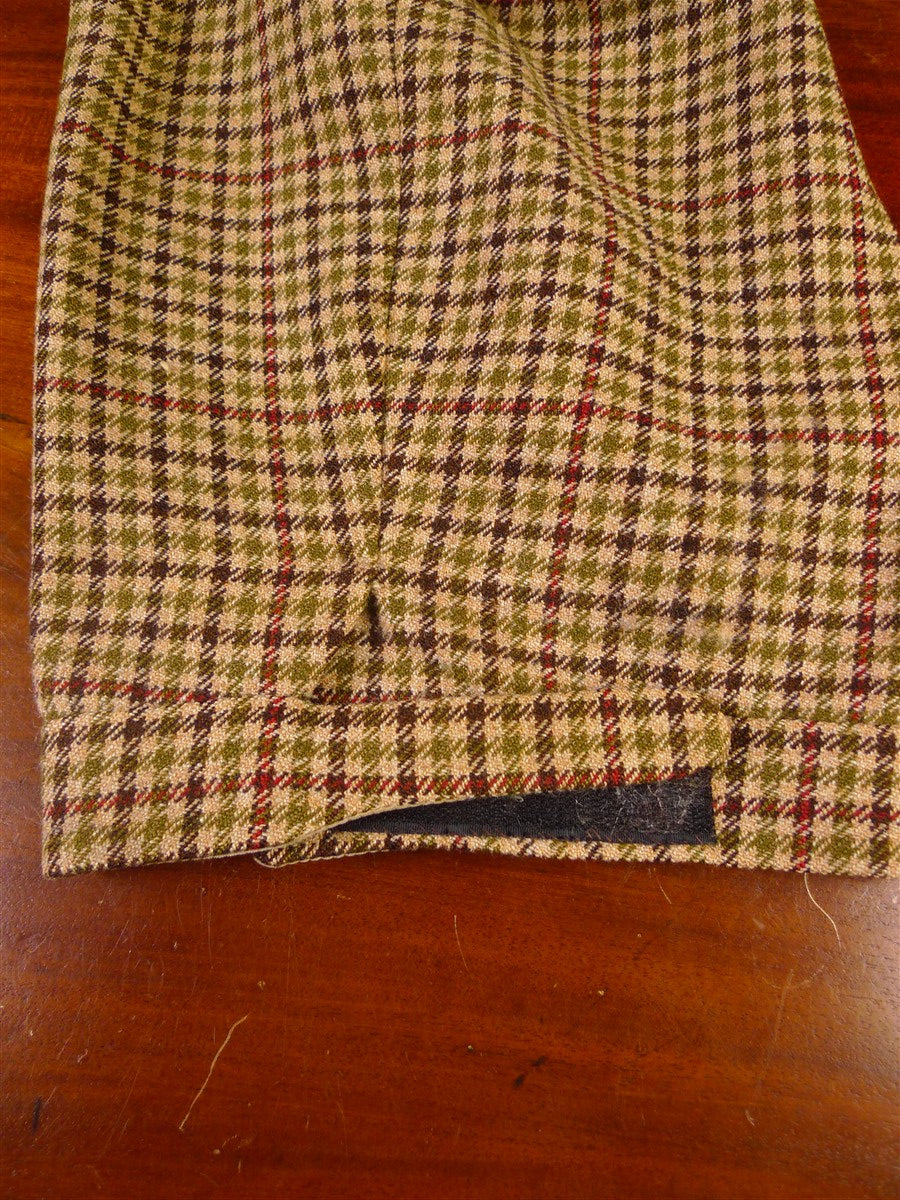 25/1041 fabulous vintage anderson & sheppard savile row bespoke heavyweight gun check tweed breeks 38