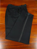 25/1063A vintage 1960s austin reed black barathea wool evening trouser w/ original belt 34