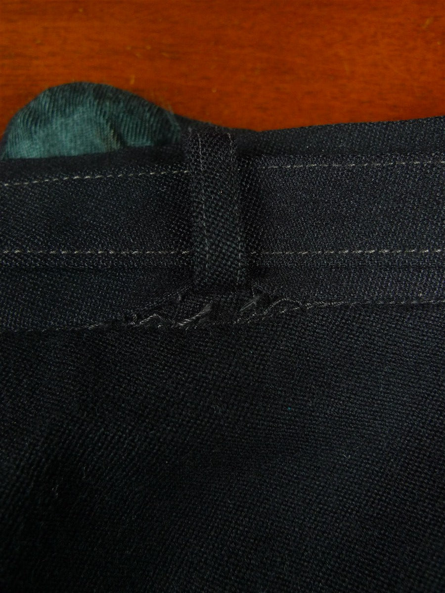 25/1063A vintage 1960s austin reed black barathea wool evening trouser w/ original belt 34