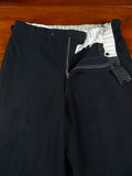 26/0019 vintage black worsted high-rise trouser w/ waist adjusters 36