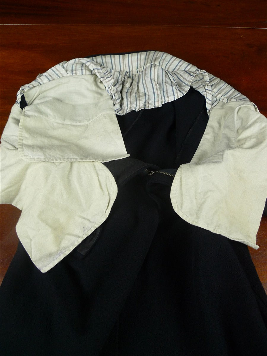 26/0019 vintage black worsted high-rise trouser w/ waist adjusters 36