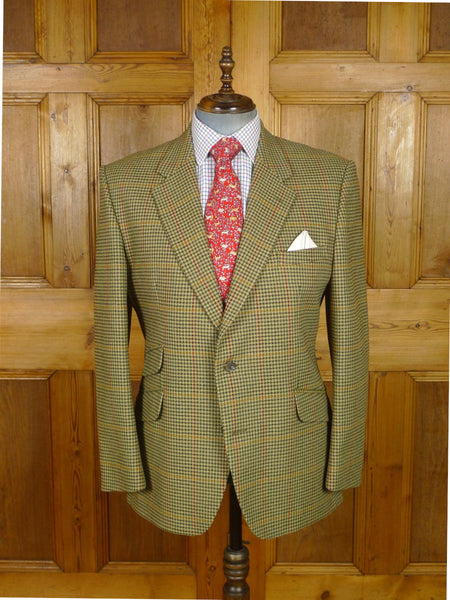 25/1066 immaculate john g hardy brown / green gun check tweed jacket 43-44 regular