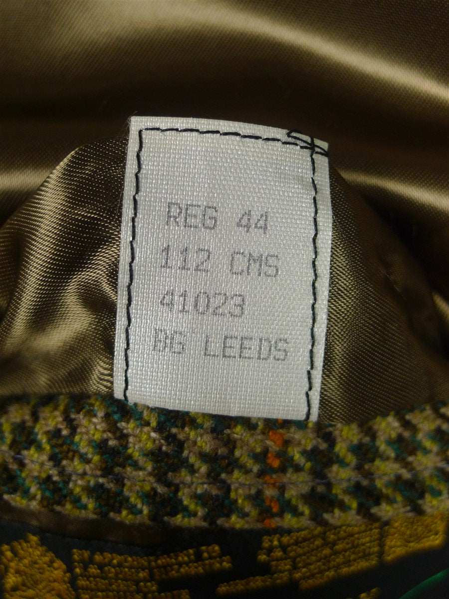 25/1066 immaculate john g hardy brown / green gun check tweed jacket 43-44 regular