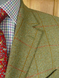 25/1071 immaculate austin reed green / red wp check tweed sports jacket 44 regular