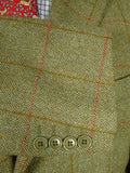 25/1071 immaculate austin reed green / red wp check tweed sports jacket 44 regular
