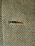 25/1088 beautiful genuine 1930s 1940s vintage harris tweed green herringbone overcoat coat 40