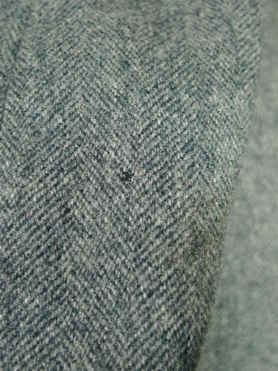 25/1082 beautiful 1950s vintage west of england grey grey herringbone wool overcoat raincoat w/ gauntlet cuff 38-39