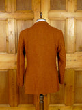25/1072 wonderful russet brown vintage harris tweed half-norfolk style country jacket 42 regular