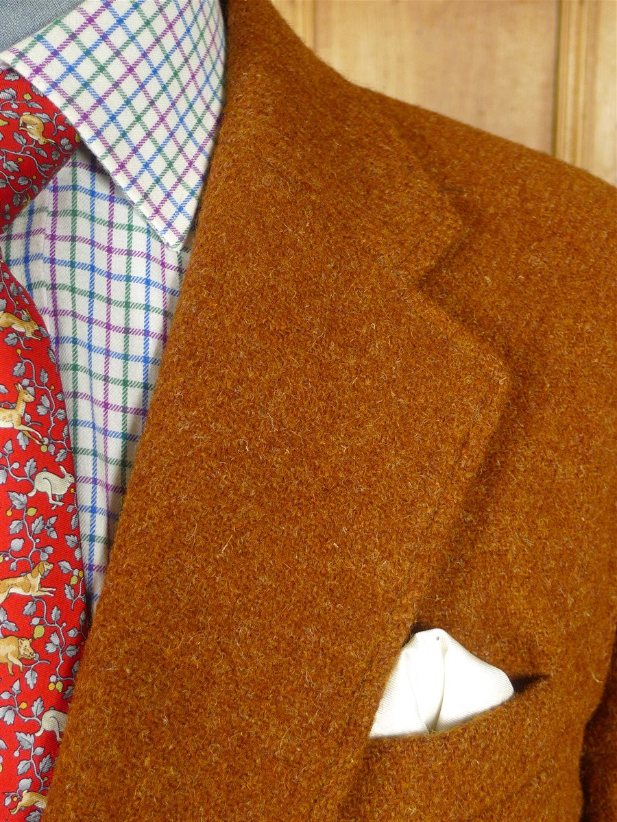 25/1072 wonderful russet brown vintage harris tweed half-norfolk style country jacket 42 regular