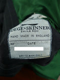 25/1075 superb 2000 dege & skinner savile row bespoke heavyweight grey pin-stripe d/b worsted suit 45 regular w/ 2 pair trs