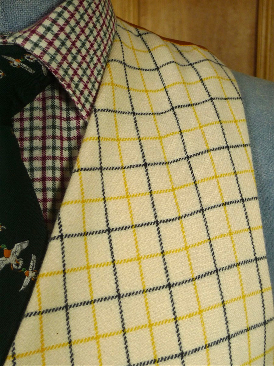 25/1064A vintage british tattersall check wool riding country waistcoat 44