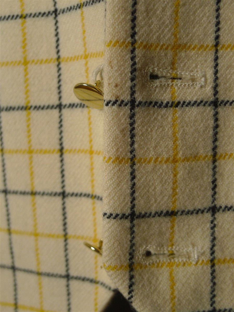 25/1064A vintage british tattersall check wool riding country waistcoat 44