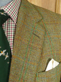 25/1080 exceptional vintage savile row bespoke green wp check tweed country suit 42 regular