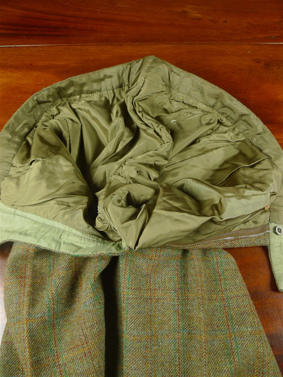 25/1080 exceptional vintage savile row bespoke green wp check tweed country suit 42 regular