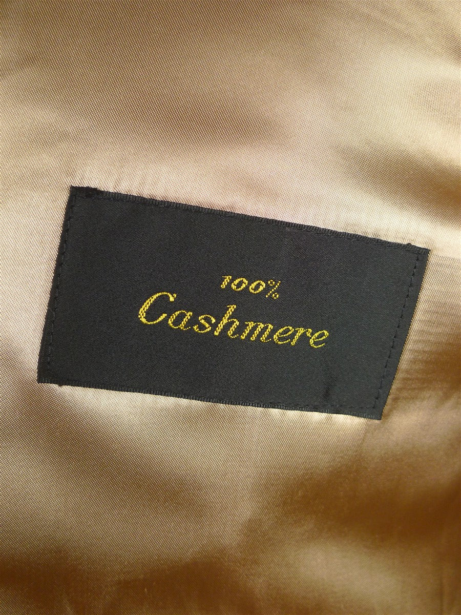 25/1085 vintage british 100% cashmere tan brown camel overcoat coat 42 long