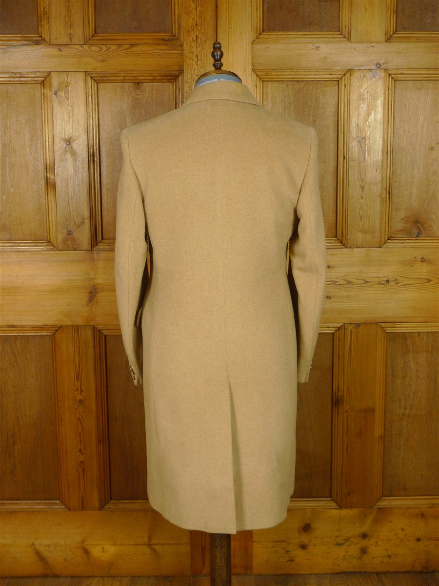 25/1083 stunning vintage british 100% cashmere camel coat overcoat 38