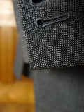 25/1079 superb 2002 dege & skinner savile row bespoke grey nailhead weave d/b worsted suit 45-46 regular