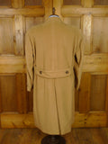 25/1086 exceptional vintage daks pure camelhair d/b polo coat overcoat w/ back strap 42