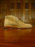 25/1091 nearly new burberry tan suede semi-brogue chukka boot  uk 8