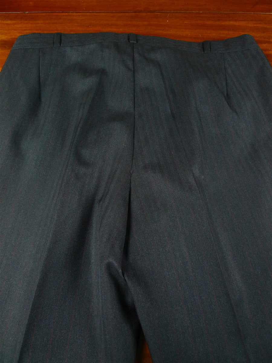 25/1135 dege 2000 savile row bespoke heavyweight black herringbone worsted d/b suit 43-44 regular