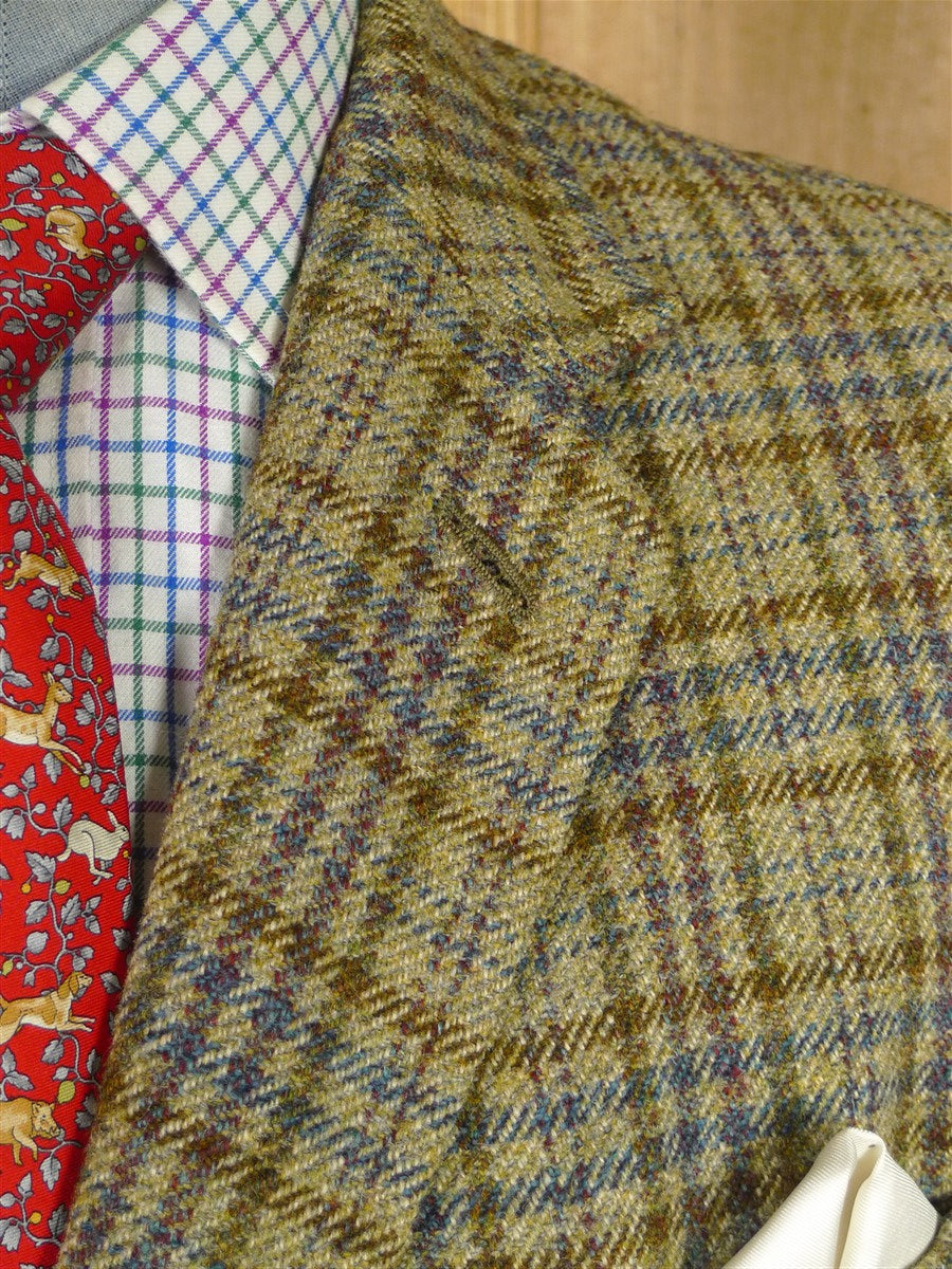 25/1097 near immaculate vintage heavyweight bespoke tailored gun check tweed jacket 42 short