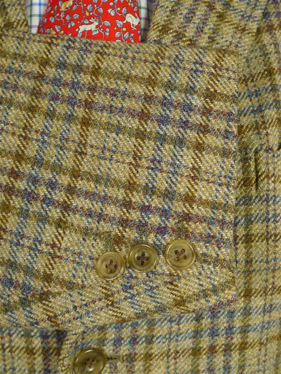 25/1097 near immaculate vintage heavyweight bespoke tailored gun check tweed jacket 42 short