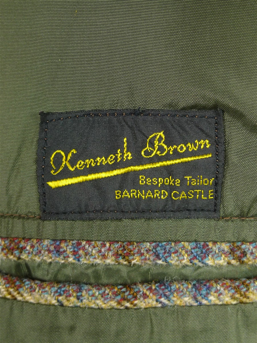 25/1097 near immaculate vintage heavyweight bespoke tailored gun check tweed jacket 42 short