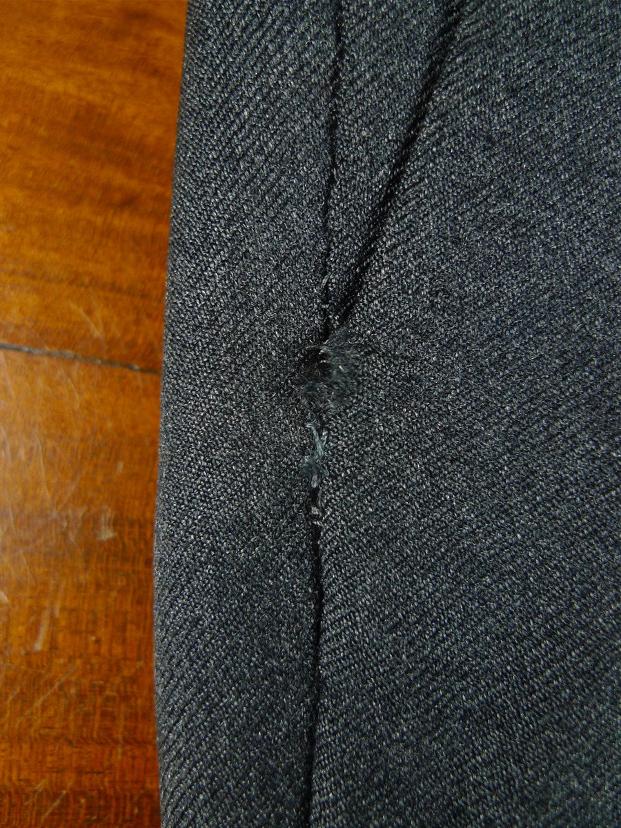 26/0014 bespoke tailored grey worsted trouser w/ waist adjusters 38