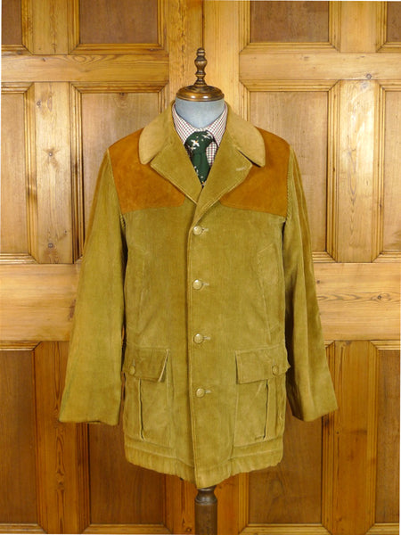 25/1112 vintage the squire by invertere corduroy shooting jacket w/ red lining 40-42 long