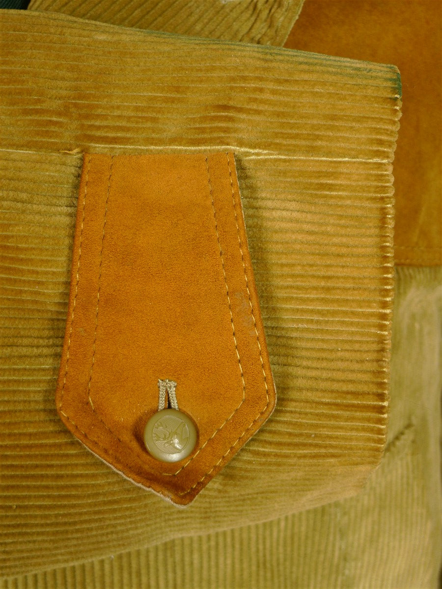 25/1112 vintage the squire by invertere corduroy shooting jacket w/ red lining 40-42 long