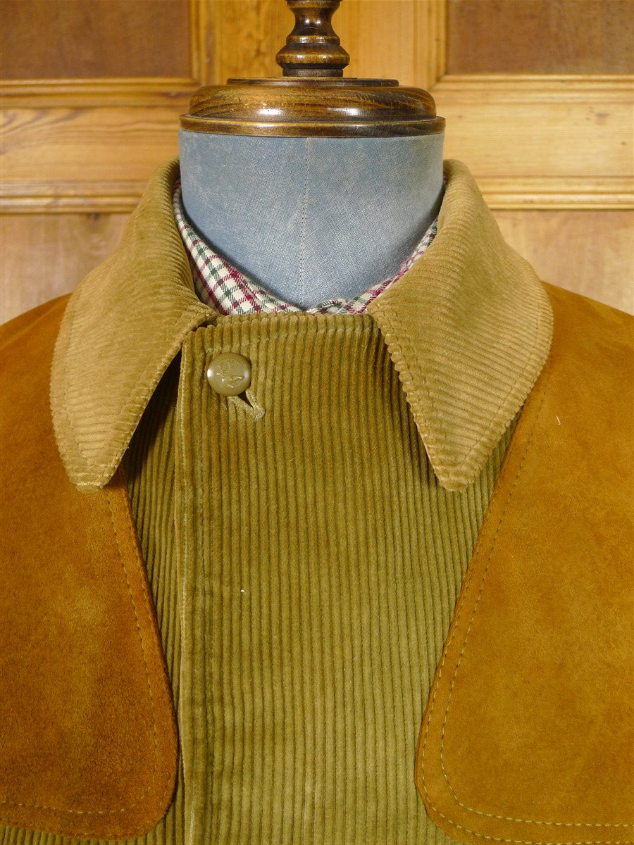 25/1112 vintage the squire by invertere corduroy shooting jacket w/ red lining 40-42 long