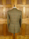 25/1096 immaculate vintage bladen supasax green / brown glen check tweed jacket 43 regular to long