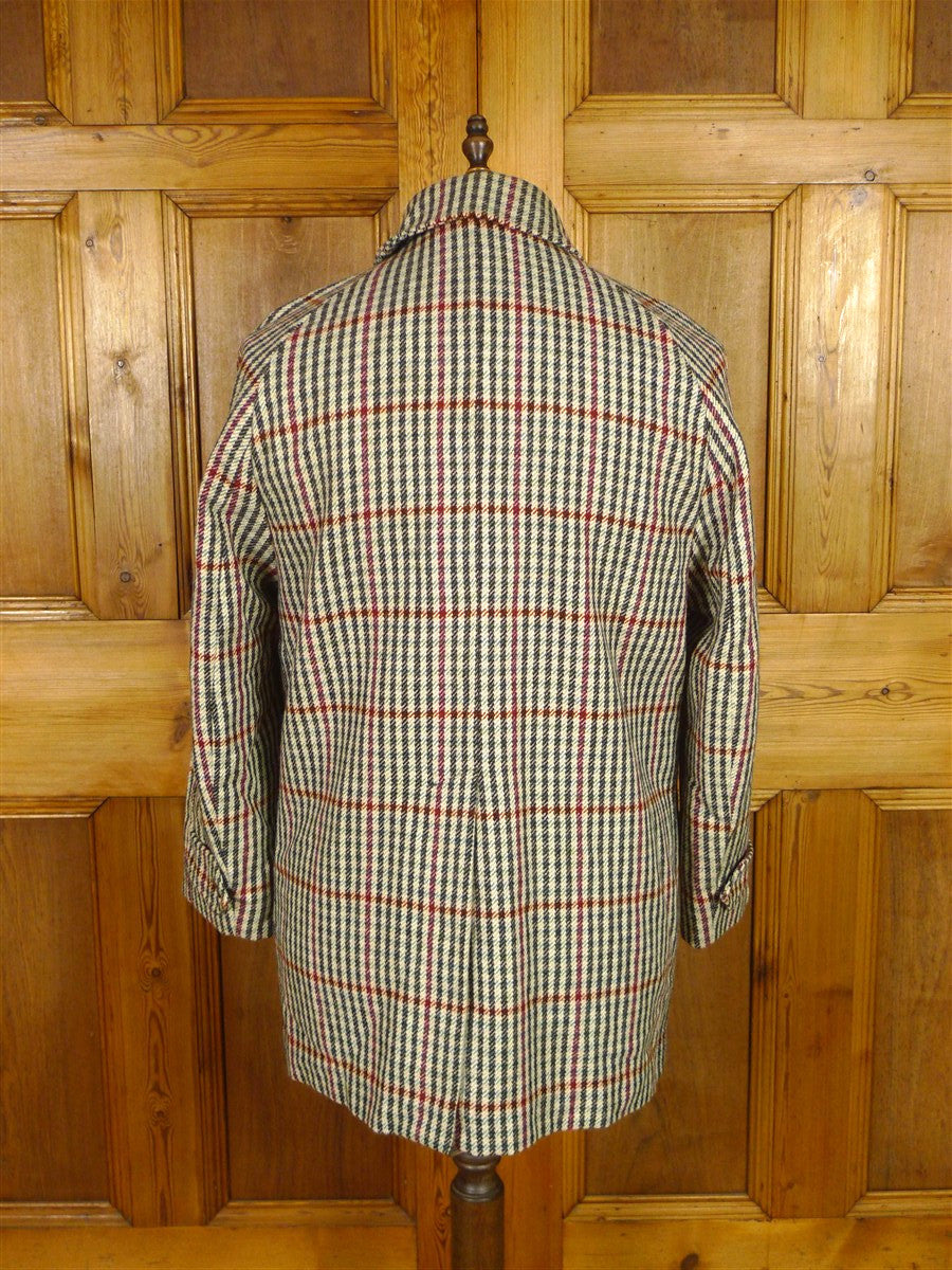 25/1103 superb immaculate haggart of aberfeldy gun check heavyweight wool field coat shooting jacket w/ wool lining 38-39